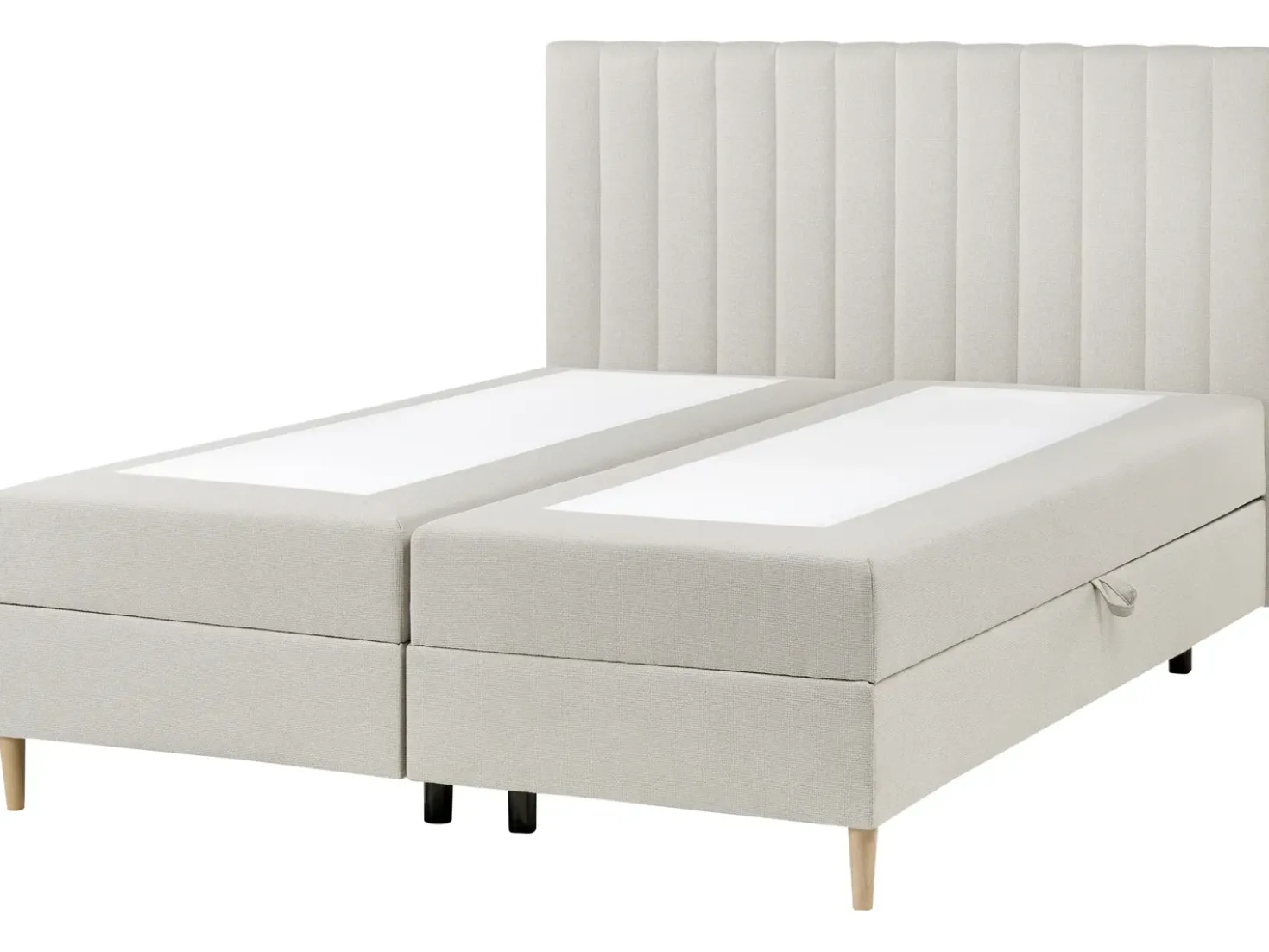 Divano letto con contenitore Tessuto OFFICER 160 x 200 cm Bianco sporco