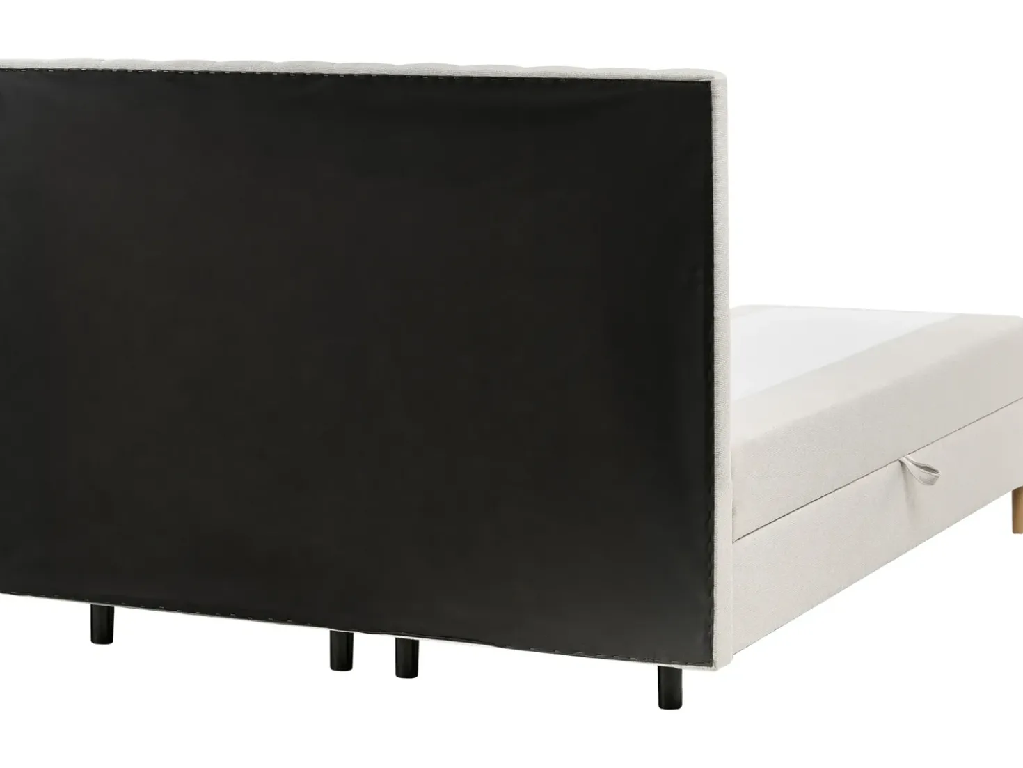 Divano letto con contenitore Tessuto OFFICER 160 x 200 cm Bianco sporco