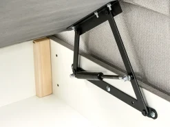 Divano letto con contenitore Tessuto OFFICER 160 x 200 cm Bianco sporco