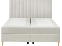 Divano letto con contenitore Tessuto OFFICER 160 x 200 cm Bianco sporco