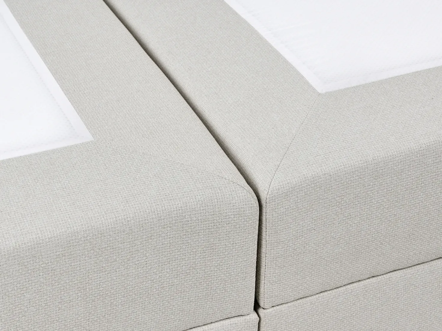 Divano letto con contenitore Tessuto OFFICER 160 x 200 cm Bianco sporco
