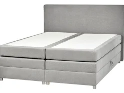Divano letto con contenitore Tessuto MINISTER 180 x 200 cm Grigio chiaro