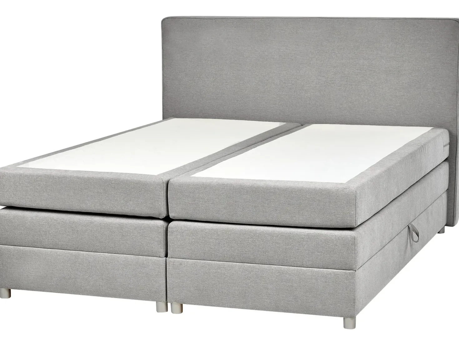 Divano letto con contenitore Tessuto MINISTER 180 x 200 cm Grigio chiaro