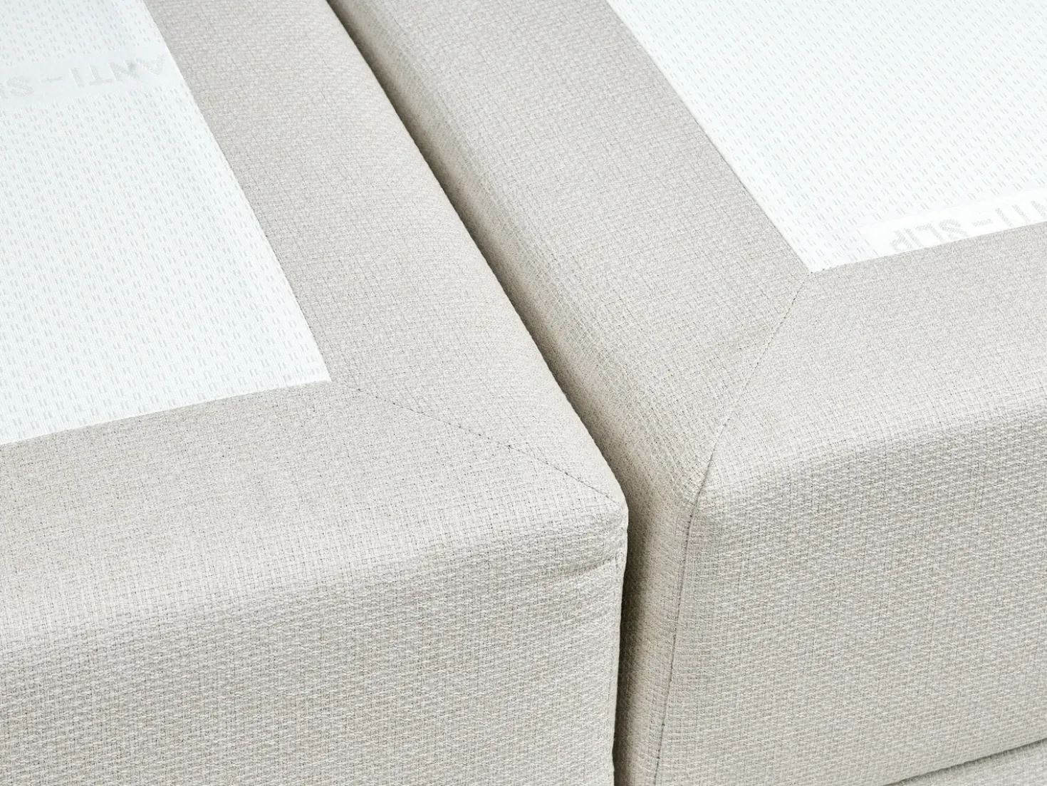 Divano letto con contenitore Tessuto BARONET 180 x 200 cm Bianco sporco