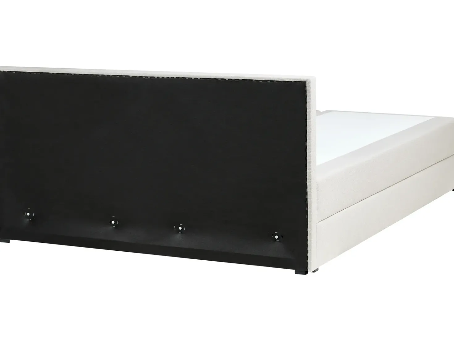 Divano letto con contenitore Tessuto BARONET 180 x 200 cm Bianco sporco