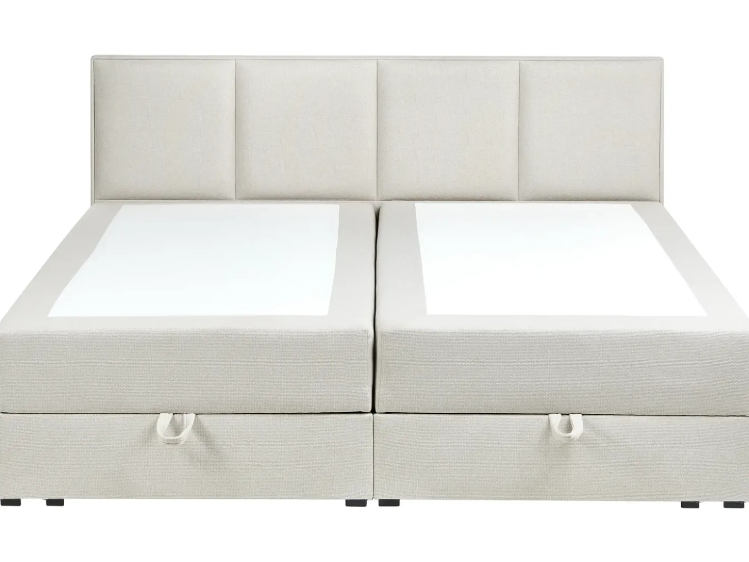 Divano letto con contenitore Tessuto BARONET 180 x 200 cm Bianco sporco