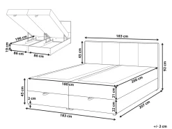Divano letto con contenitore Tessuto BARONET 180 x 200 cm Bianco sporco