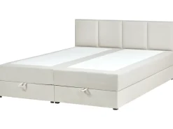 Divano letto con contenitore Tessuto BARONET 180 x 200 cm Bianco sporco