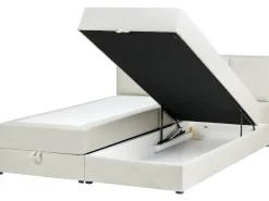Divano letto con contenitore Tessuto BARONET 180 x 200 cm Bianco sporco