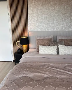 Divano letto con contenitore Velluto DAME 180 x 200 cm Bianco sporco