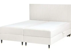 Divano letto con contenitore Velluto DAME 180 x 200 cm Bianco sporco