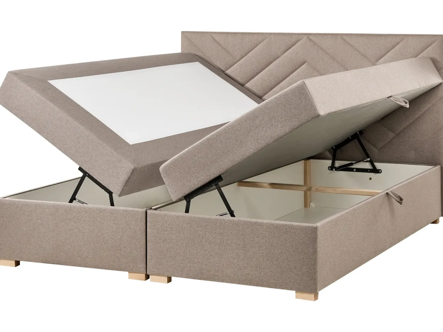 Divano letto con contenitore Tessuto ESQUIRE 180 x 200 cm Tortora