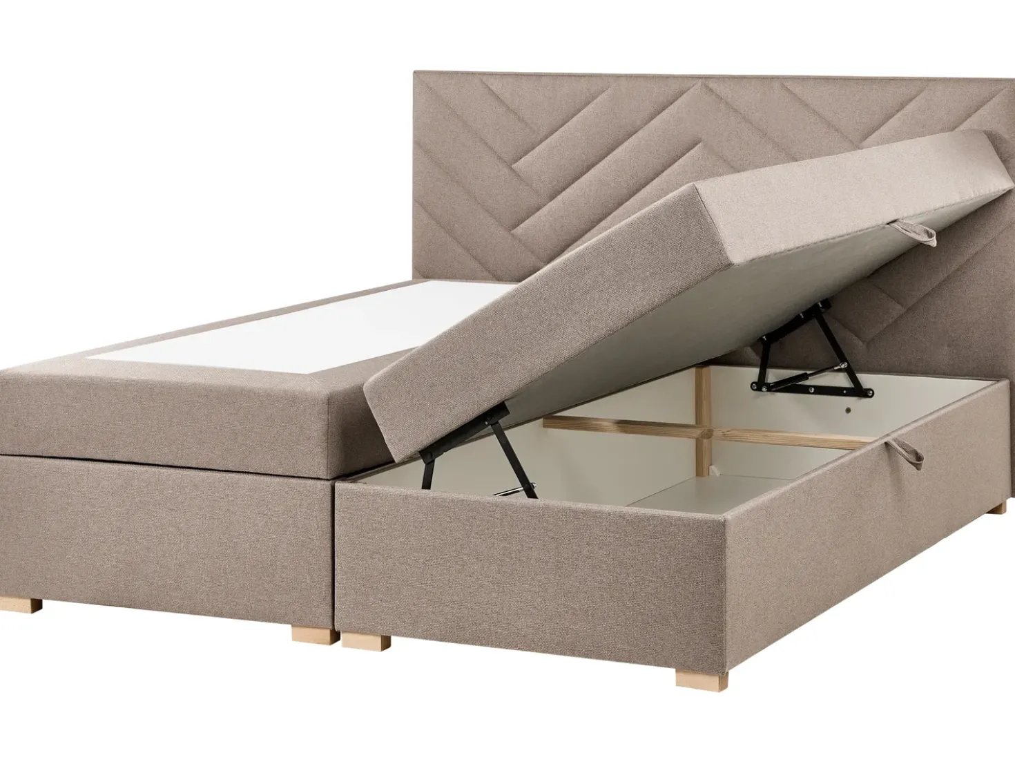 Divano letto con contenitore Tessuto ESQUIRE 180 x 200 cm Tortora