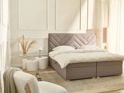Divano letto con contenitore Tessuto ESQUIRE 180 x 200 cm Tortora