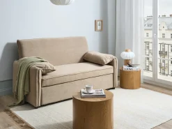 Divano letto HORMA Tessuto Marrone chiaro