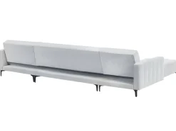 Divano letto modulare a U 5 posti ABERDEEN Velluto Grigio chiaro