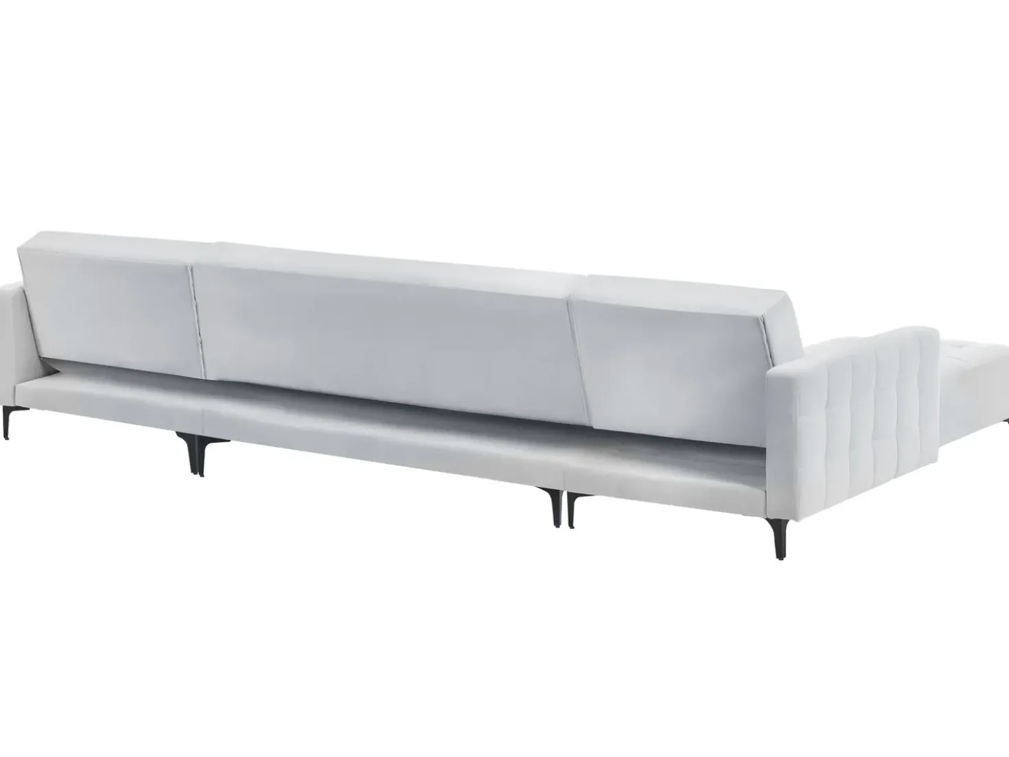 Divano letto modulare a U 5 posti ABERDEEN Velluto Grigio chiaro