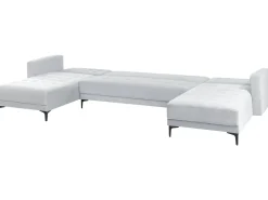 Divano letto modulare a U 5 posti ABERDEEN Velluto Grigio chiaro