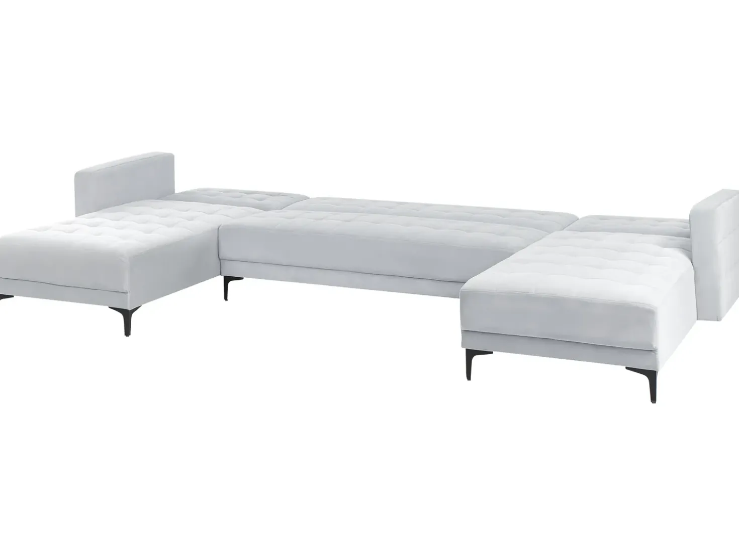 Divano letto modulare a U 5 posti ABERDEEN Velluto Grigio chiaro