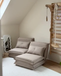 Divano letto singolo DELLEN Tessuto Beige