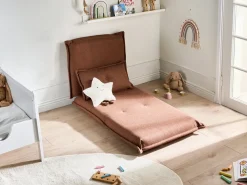 Divano letto singolo DELLEN Tessuto Marrone