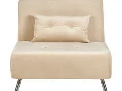 Divano letto singolo FARRIS Velluto Beige sabbia