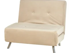Divano letto singolo FARRIS Velluto Beige sabbia