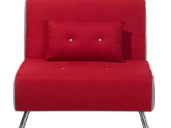 Divano letto singolo FARRIS Tessuto Rosso