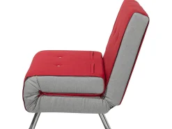 Divano letto singolo FARRIS Tessuto Rosso