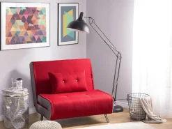 Divano letto singolo FARRIS Tessuto Rosso