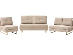 Divano letto singolo JERSLEV Tessuto Marrone chiaro