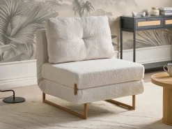 Divano letto singolo JERSLEV Bouclé Bianco sporco