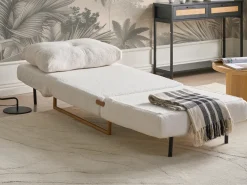 Divano letto singolo JERSLEV Bouclé Bianco sporco