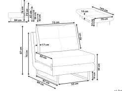 Divano letto singolo JERSLEV Tessuto Blu