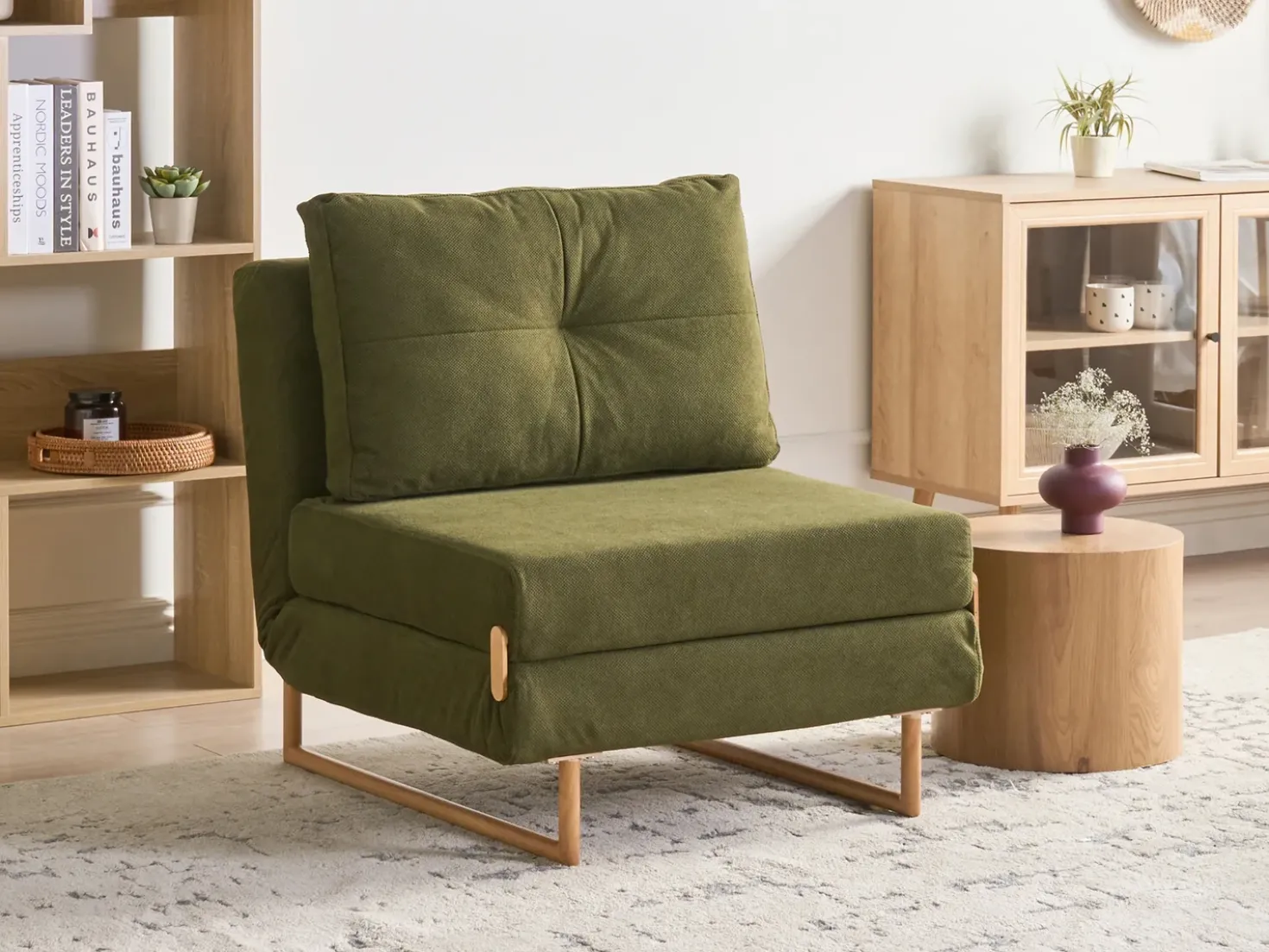 Divano letto singolo JERSLEV Tessuto Verde