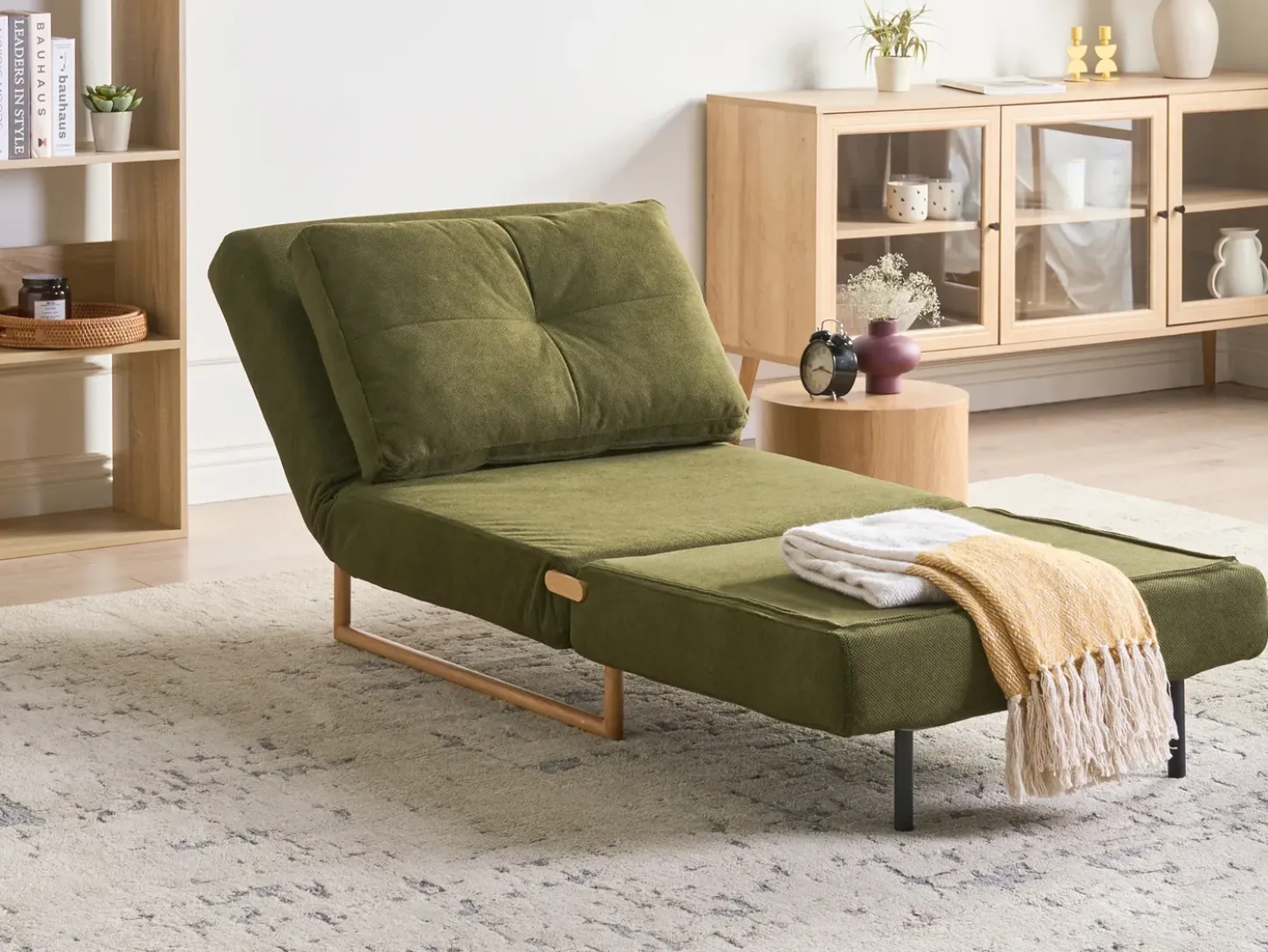 Divano letto singolo JERSLEV Tessuto Verde