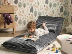 Divano letto singolo LYSEKIL Velluto a coste Grigio