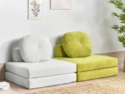 Divano letto singolo OLDEN Velluto a coste Bianco sporco