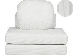 Divano letto singolo OLDEN Velluto a coste Bianco sporco