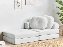 Divano letto singolo OLDEN Velluto a coste Bianco sporco