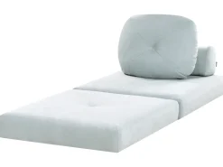Divano letto singolo OLDEN Ciniglia Azzurro