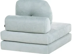 Divano letto singolo OLDEN Ciniglia Azzurro