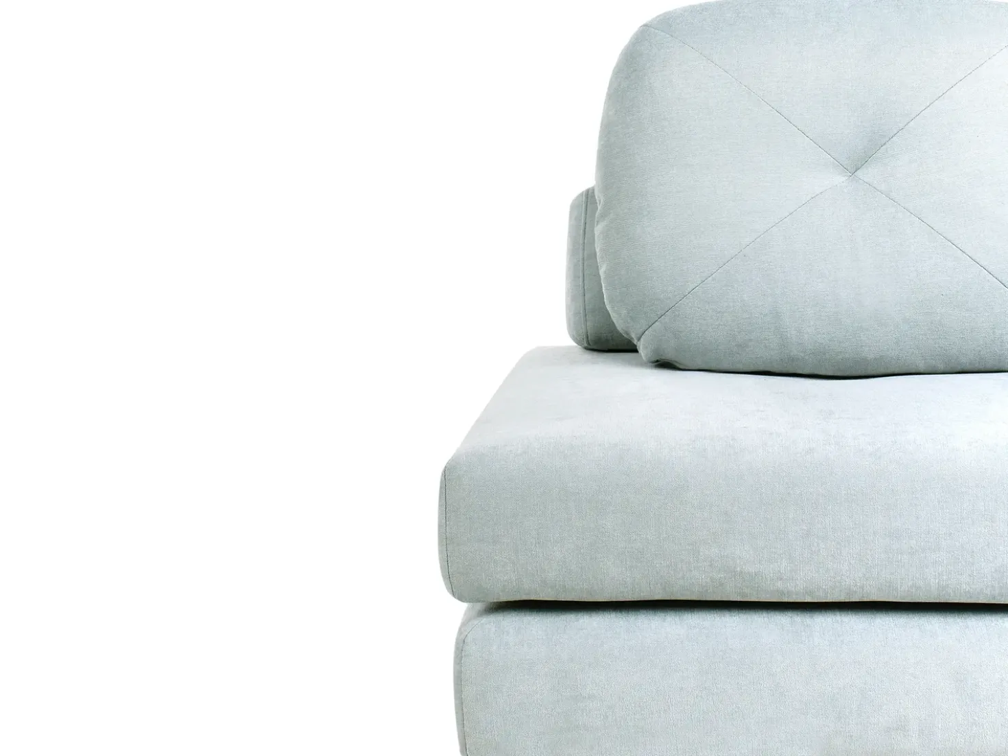 Divano letto singolo OLDEN Ciniglia Azzurro