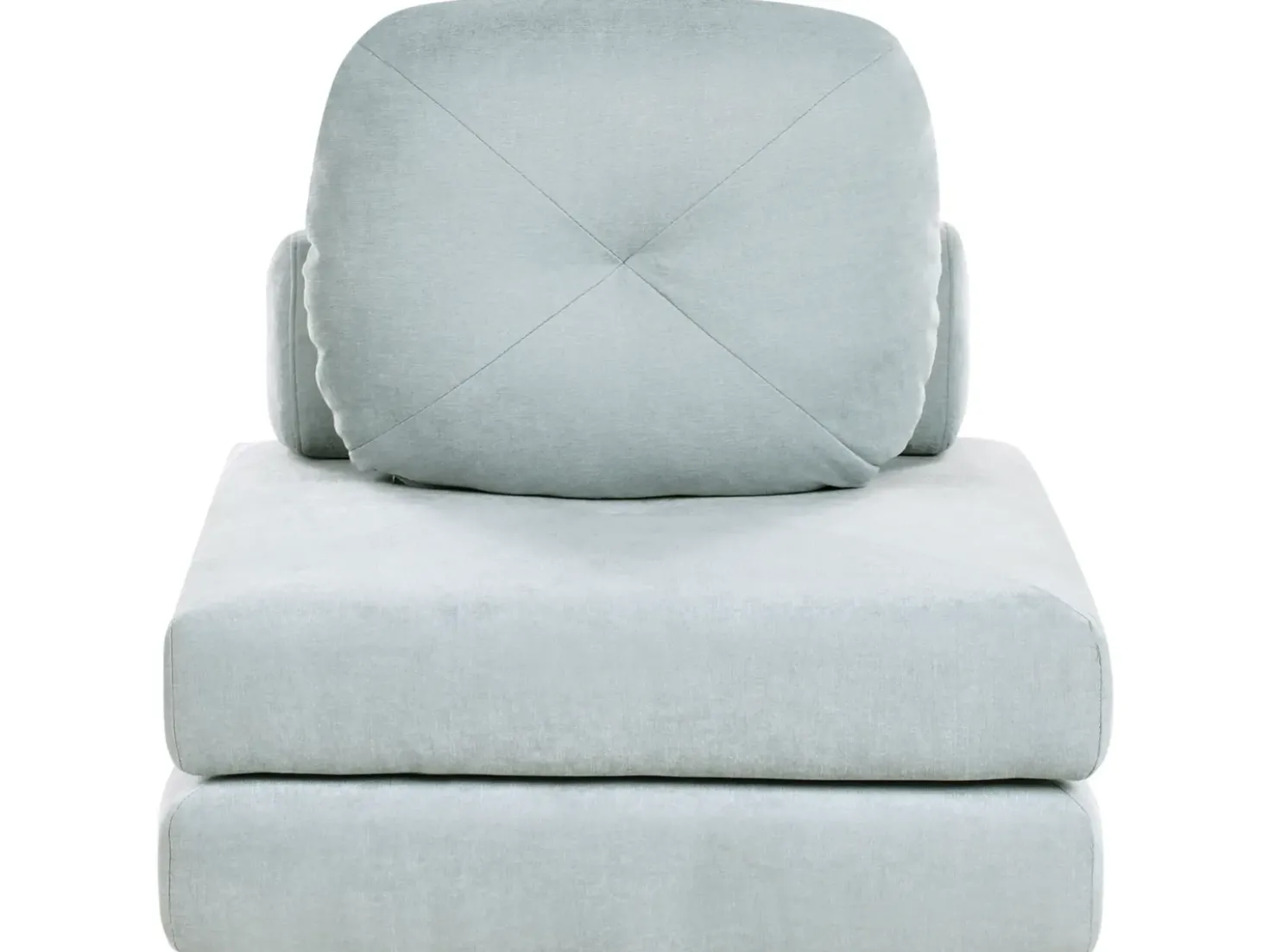 Divano letto singolo OLDEN Ciniglia Azzurro