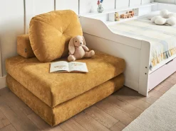 Divano letto singolo OLDEN Ciniglia Senape