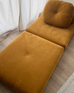 Divano letto singolo OLDEN Ciniglia Senape