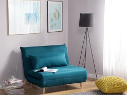 Divano letto singolo SETTEN Tessuto Blu oltremare