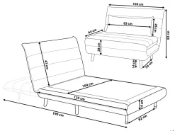 Divano letto singolo SETTEN Tessuto Blu oltremare