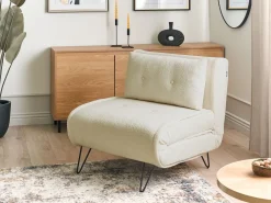 Divano letto singolo VESTFOLD Bouclé Bianco sporco