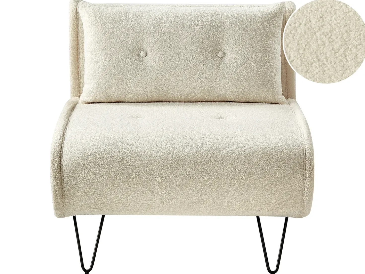 Divano letto singolo VESTFOLD Bouclé Bianco sporco